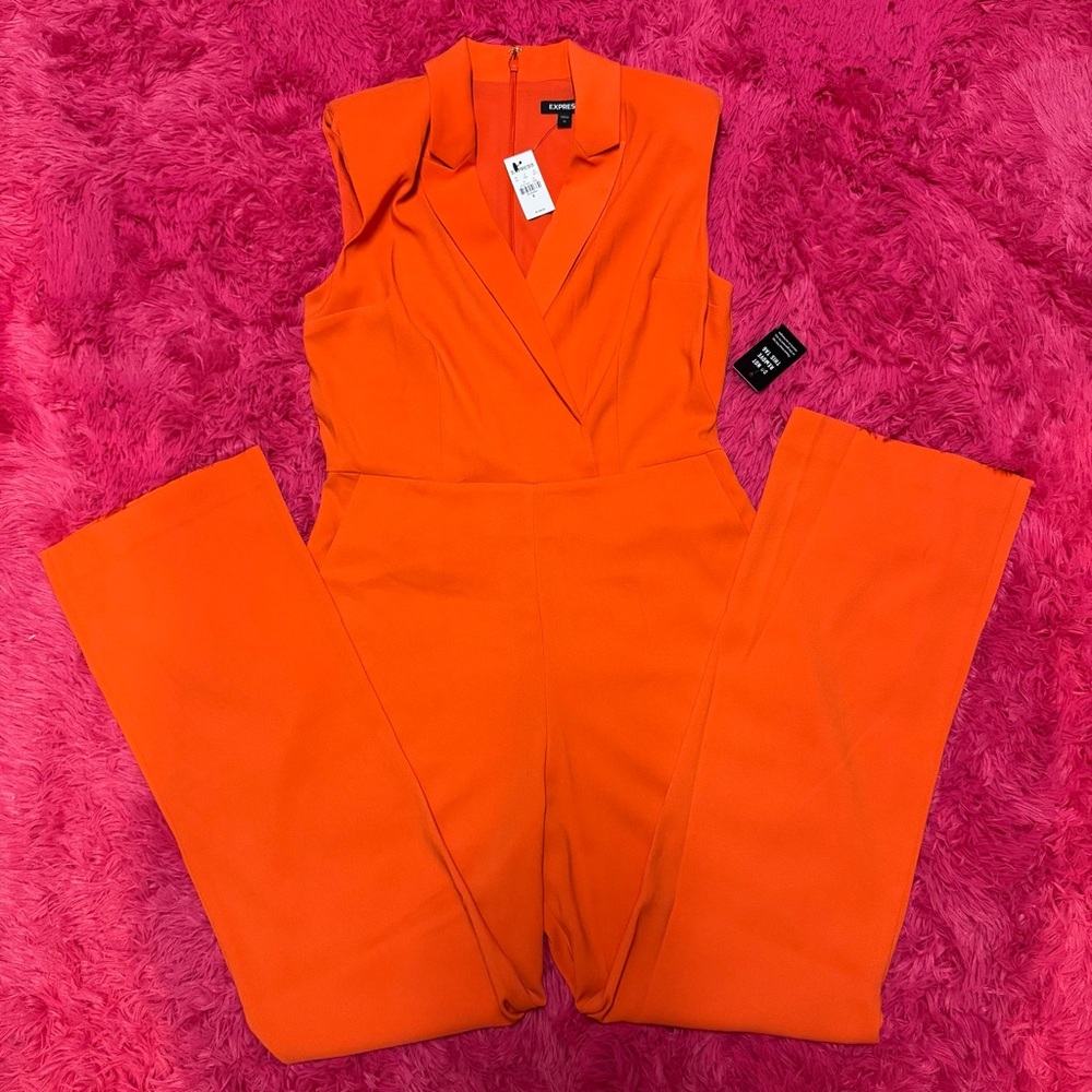 women’s Express bright orange romper NWT - 12